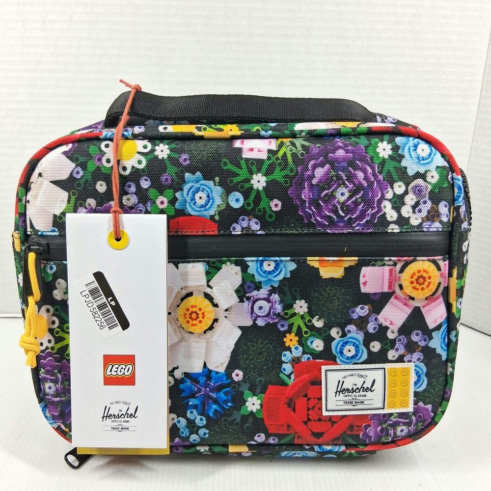 NWT Herschel x LEGO Pop Quiz Lunch Box Garden Floral Flower Insulated New